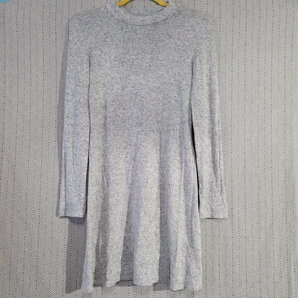 Em & Elle Gray And Black Speckle Soft Long Sleeve Stech Dress Size Medium - Picture 1 of 8